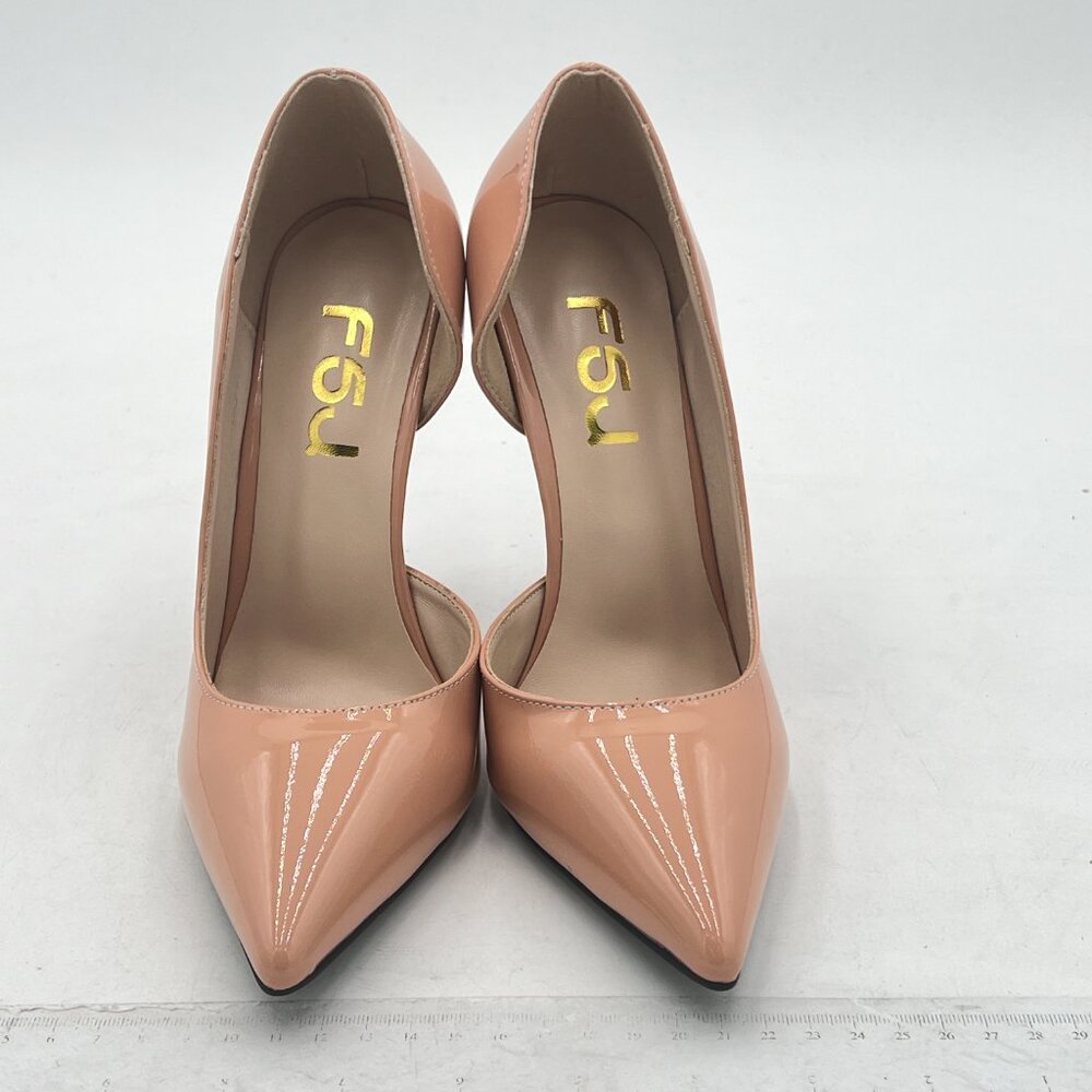 Nude Patent Leather Heels - Picture 3 of 7